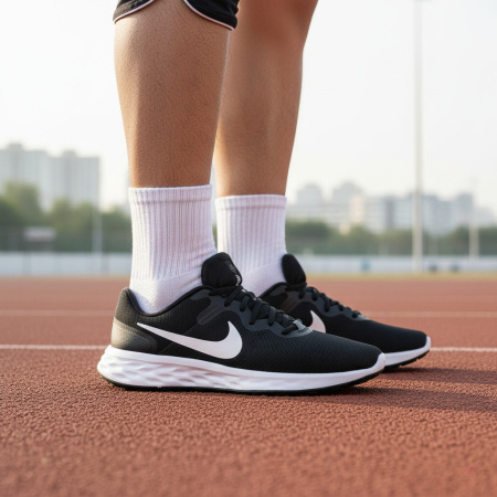Nike REVOLUTION 6 Сетчатая ткань Амортизация Противоскользящий Устойчивый к истиранию Дышащий Низкий верх Повседневный