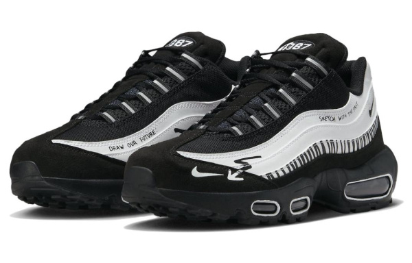 Nike Air Max 95 'Sketch' Low Топ Спортивная Повседневная Обувь Черный