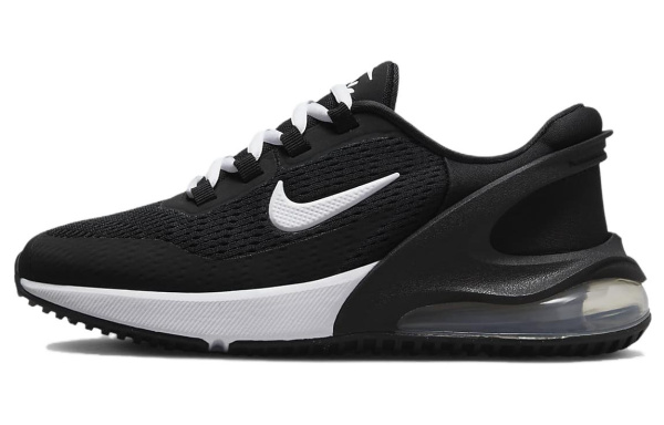 Nike Air Max 270 Амортизация Устойчивость к истиранию Дышащие Низкие Кеды для Детей Лайфстайл Черный Белый