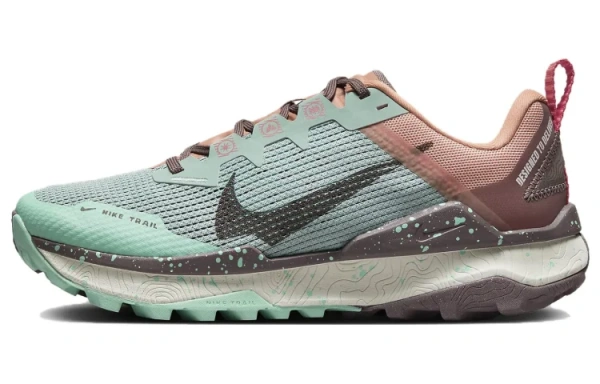 Nike Wildhorse 8 Амортизация Противоскользящие Устойчивые к истиранию Низкие Беговые кроссовки Женские Синие Розовые