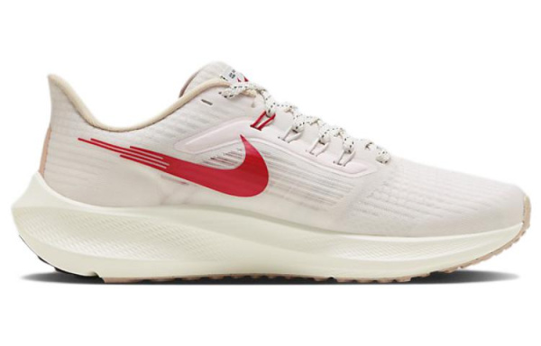Nike Air Zoom Pegasus 39 Кожа Низкий Верх Повседневная ТРЕНИРОВОЧНАЯ БЕЖЕВАЯ КРОКОВАЯ Обувь Женская Белая Красная