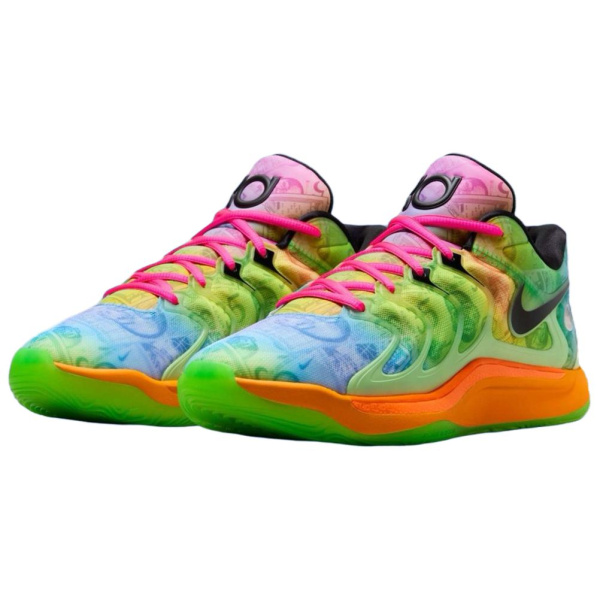 Nike KD 17 Противоскользящие устойчивые к истиранию низкие баскетбольные кроссовки унисекс желтый зеленый фиолетовый