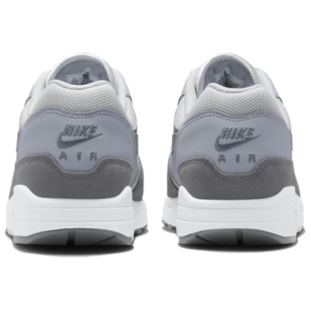 Nike Air Max 1 Устойчивые к истиранию Дышащие Низкие Повседневные Беговые Кроссовки Унисекс Серебристо-Серый