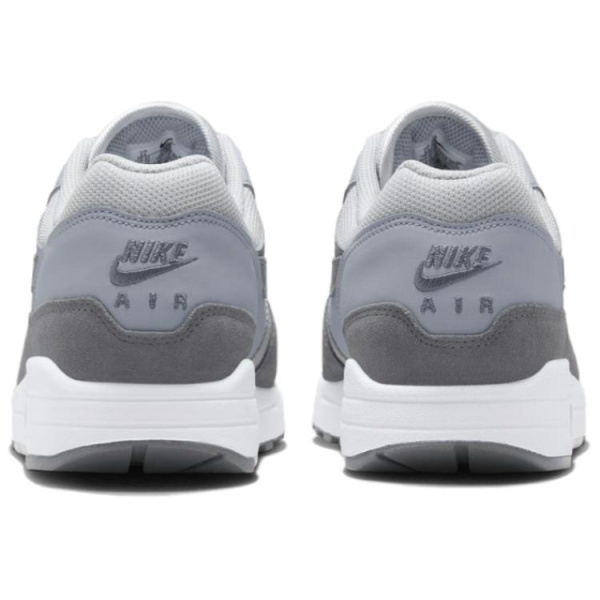 Nike Air Max 1 Устойчивые к истиранию Дышащие Низкие Повседневные Беговые Кроссовки Унисекс Серебристо-Серый