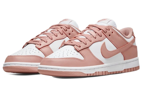 Nike Dunk 'Розовый Шепот' Кожа Винтаж Противоскользящие Устойчивые к Износу Легкие Низкие Кроссовки для Скейтбординга