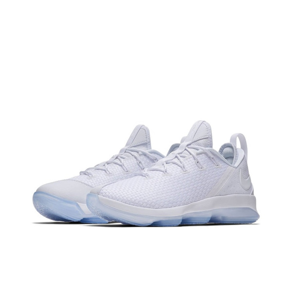 Nike Lebron 14 Амортизация Поддержка Низкий Верх Баскетбольные Кроссовки для Игры Мужские Белые