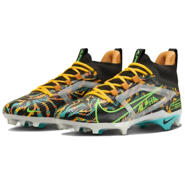 Nike Alpha Menace 4 Противоскользящие футбольные бутсы Мужские Черные и Оранжевые