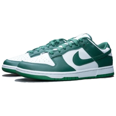 Nike Dunk Low кожа низкий топ детские скейтбординги зеленый белый унисекс
