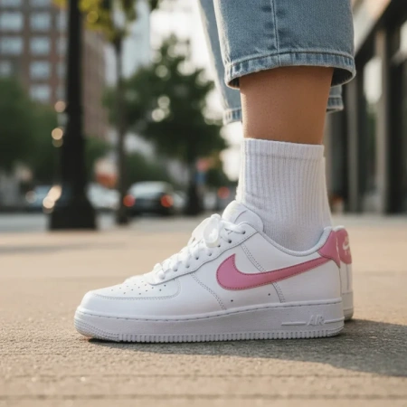 Nike Air Force 1 Slip Resistant Abrasion Resistant Низкие Кроссовки для скейтбординга Женские Белые