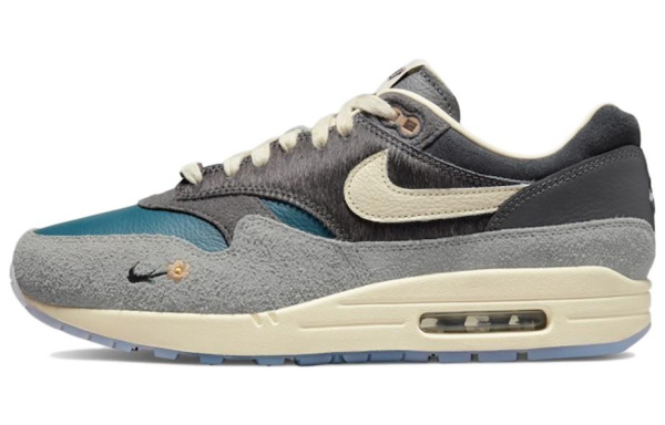 Kasina X Nike Air Max 1 Low Топ Повседневные беговые кроссовки Унисекс Серый Синий