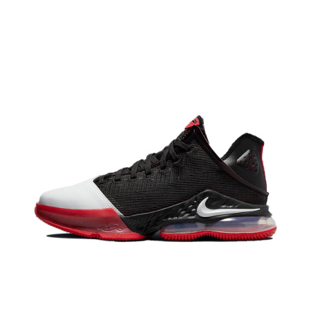 Nike Lebron 19 Удобные Круглые Палцы Низкие Баскетбольные Кроссовки для Игры Мужские Черно-Белые-Красные