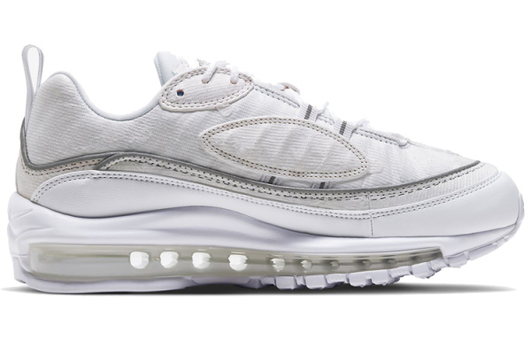 Nike Air Max 98 Амортизация Устойчивость к истиранию Легкий Низкий Верх Повседневные Беговые Кроссовки Женские Белые