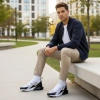 Nike Air Max 270 Ткань Амортизация Баланс Низкий Верх Беговые кроссовки Мужские Черный Белый Золото