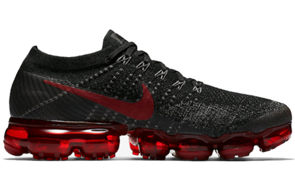 Nike VaporMax Flyknit 2 Ткань Низкий Топ Воздушная Подушка Марафон Беговые Кроссовки Мужские Черные Красные