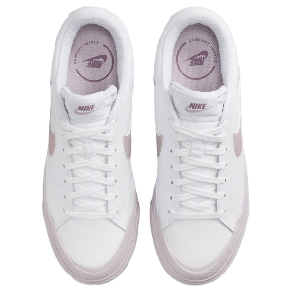 Nike Court Legacy Lift Удобные Скейтборд Кроссовки Женские Белые Розовые