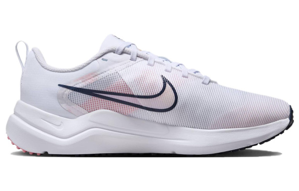 Nike Downshifter 12 Амортизация Устойчивость к истиранию Дышащий Низкий Топ Повседневные Беговые кроссовки Женские Белый Розовый